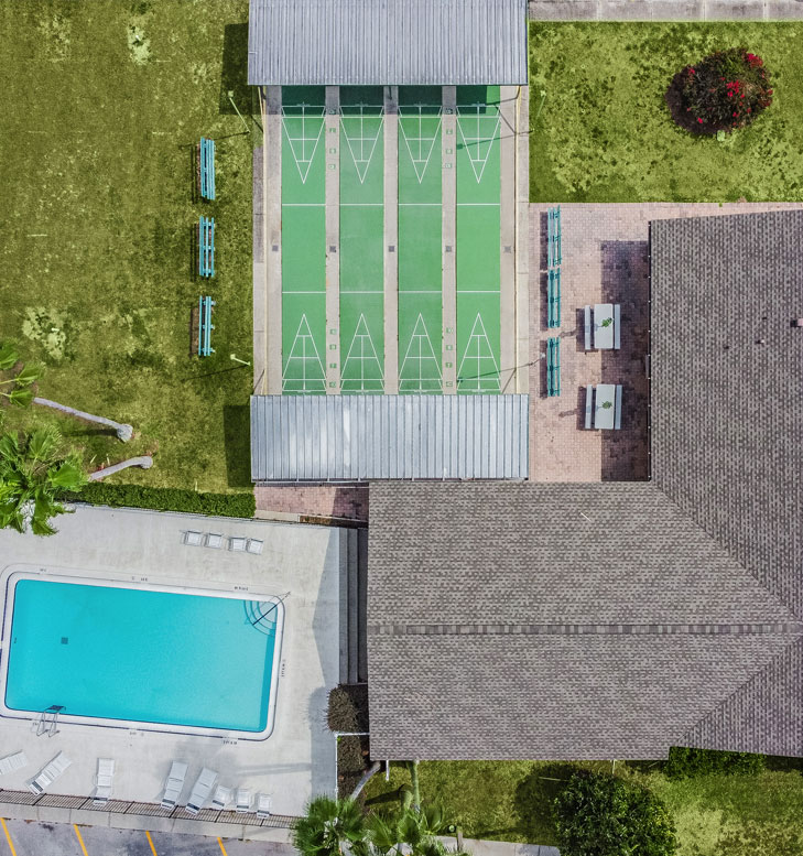 Windward Knoll arial view of pool